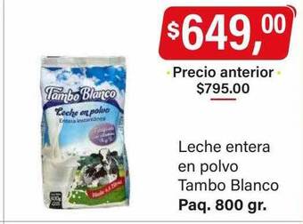 Supermercados Damesco Leche entera en polvo tambo blanco oferta