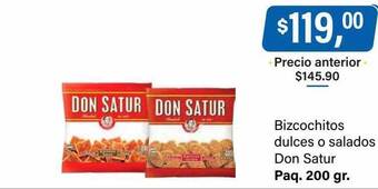 Supermercados Damesco Bizcochitos dulces o salados don satur oferta