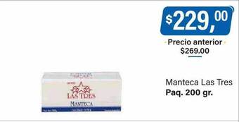 Supermercados Damesco Manteca las tres oferta