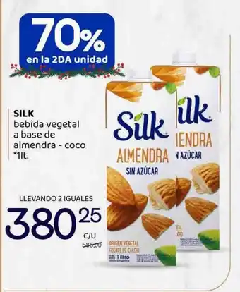 Supermercados Monarca 70% en la 2da unidad silk bebida vegetal a base de almendra - coco oferta
