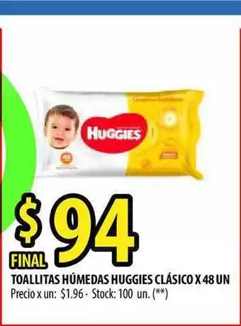 Punto Mayorista Huggies Toallitas Húmedas Clásico x 48un oferta