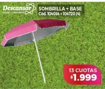 Naldo Lombardi Sombrilla + base descansar oferta