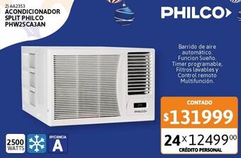 Cetrogar Aire acondicionado ventana philco 2500 w frío solo ea phw25ca3an oferta