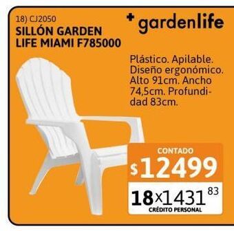Cetrogar Banco de jardín 1 cuerpo miami garden life oferta