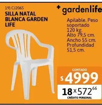 Cetrogar Silla natal blanca garden life oferta