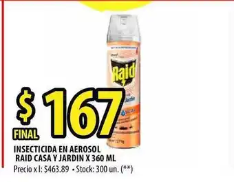 Punto Mayorista Raid Insecticida En Aerosol Casa Y Jardin x 360ml oferta