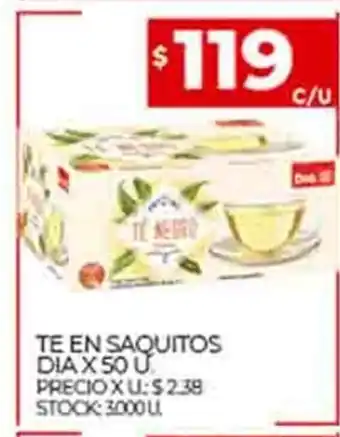 Supermercados DIA Te En Saquitos Dia x 50U oferta