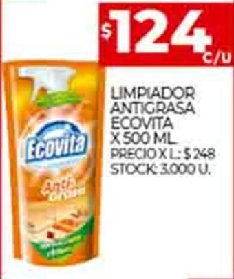 Supermercados DIA Limpiador Antigrasa Ecovita x 500ml oferta
