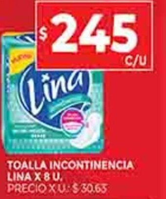 Supermercados DIA Toalla Incontinencia Lina x 8u oferta