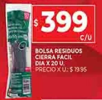 Supermercados DIA Bolsa Residuos Cierra Facil Dia x 20u oferta