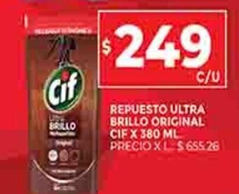Supermercados DIA Repuesto Ultra Brillo Original Cif x 380ml oferta