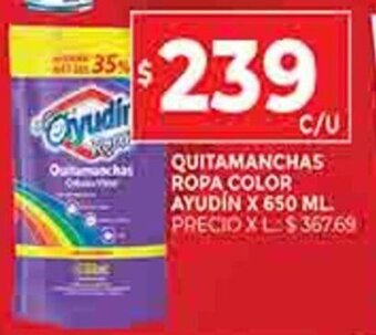 Supermercados DIA Quitamanchas Ropa Color Ayudín x 650ml oferta
