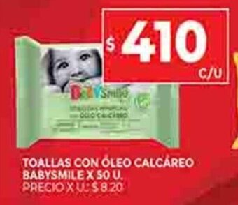 Supermercados DIA Toallas Con Óleo Calcáreo Babysmile x 50u oferta