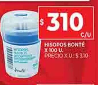 Supermercados DIA Hisopos Bonté x 100u oferta