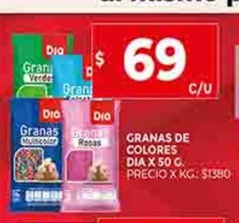Supermercados DIA Granas de Colores Dia x 50g oferta