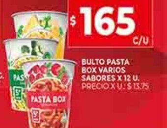 Supermercados DIA Bulto Pasta Box Varios Sabores x 12u oferta