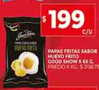 Supermercados DIA Papas Fritas Sabor Huevo Frito Good Show x 63g oferta