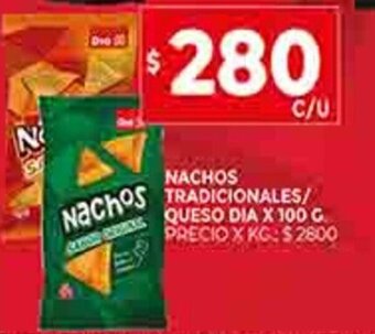 Supermercados DIA Nachos Tradicionales/Queso Dia x 100g oferta