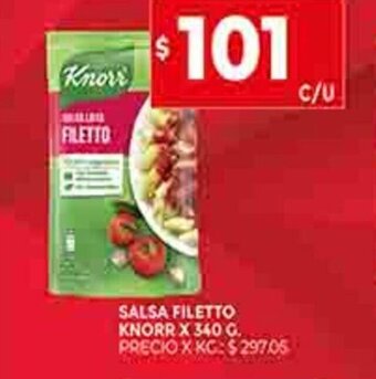 Supermercados DIA Salsa Filetto Knorr x 340g oferta