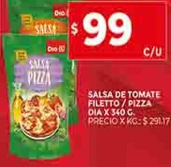 Supermercados DIA Salsa de Tomate Filetto / Pizza Dia x 340g oferta