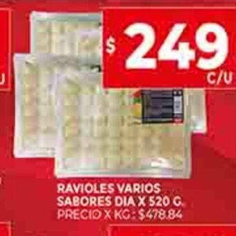Supermercados DIA Ravioles Varios Sabores Dia x 520g oferta