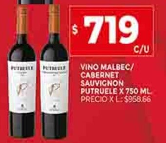 Supermercados DIA Vino Malbec / Cabernet Sauvignon Putruele x 750ml oferta