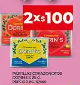 Supermercados DIA Pastillas Corazoncitos Dorin's x 25 g. oferta