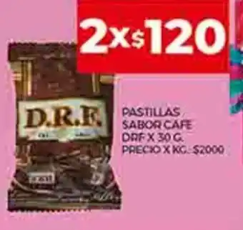 Supermercados DIA Pastillas Sabor Cafe D.R.F x 30 g. oferta