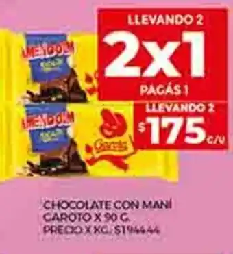 Supermercados DIA Chocolate Con Maní Caroto x 90 g. oferta