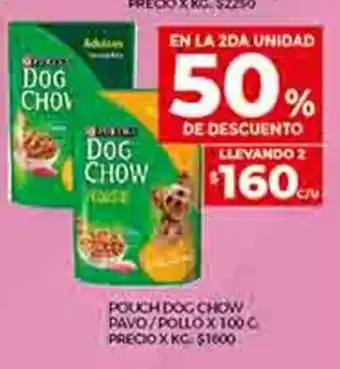 Supermercados DIA Pouch Dog Chow / Pavo / Pollo x 100g oferta