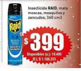 Cooperativa Obrera Insecticida raid,mata moscas, mosquitos oferta