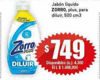 Cooperativa Obrera Jabon liquido zorro oferta
