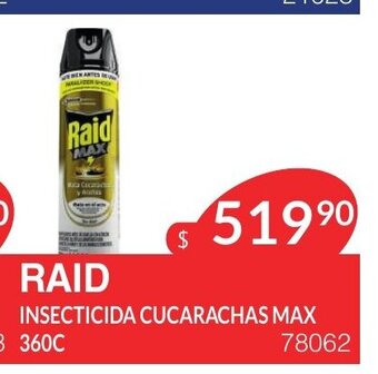 Masivos Raid Insecticida Cucarachas Max 360c oferta