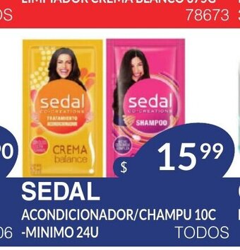 Masivos Sedal Acondicionador/Champu 10c - Minimo 24u oferta