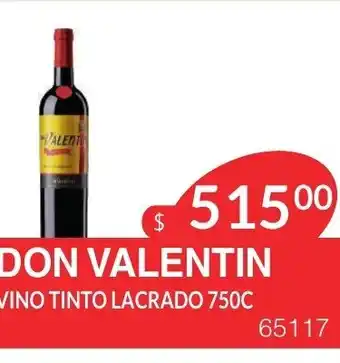 Masivos Don Valentin Vino Tinto Lacrado 750cc oferta