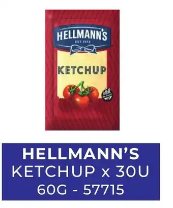 Masivos Hellmann's Ketchup x 30u 60g oferta