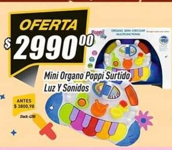Supermercados Comodin Mini Organo Poppi Surtido Luz Y Sonidos oferta