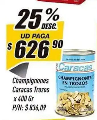 Supermercados Comodin Champignones Caracas Trozos x 400gr oferta