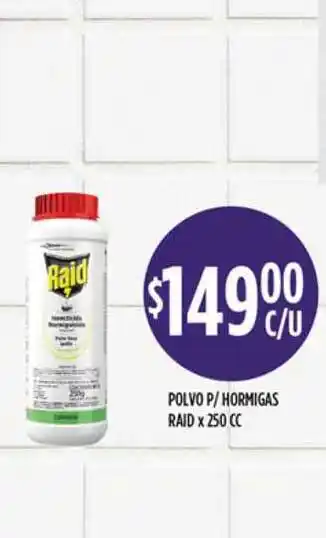 Supermercados Toledo Raid Polvo P/Hormigas x 250cc oferta