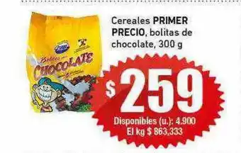 Cooperativa Obrera Cereales primer precio bolitas de chocolate oferta