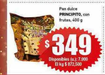 Cooperativa Obrera Pan dulce principito con frutas oferta