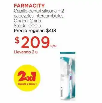 Farmacity Farmacity cepillo dental silicona + 2 cabezales intercambiales oferta