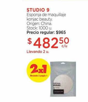 Farmacity Studio 9 esponja de maquillaje konjac beauty oferta