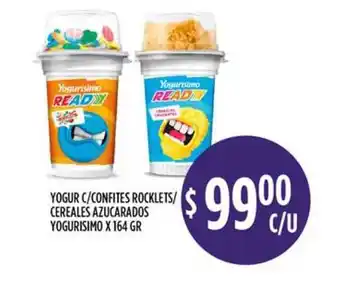 Supermercados Toledo Yogurisimo Yogur C/Confites Rocklets/Cereales Azucarados x 164gr oferta