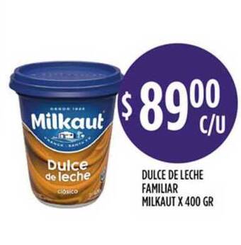Supermercados Toledo Milkaut Dulce De Leche Familiar x 400gr oferta
