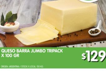 Jumbo Queso barra jumbo tripack x 100 gr oferta