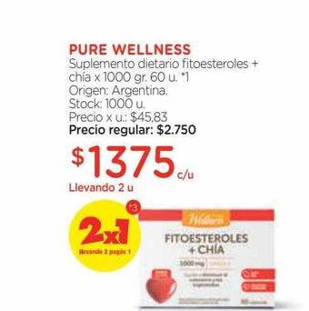 Farmacity Pure wellness suplemento dietario fitoesteroles + chia oferta