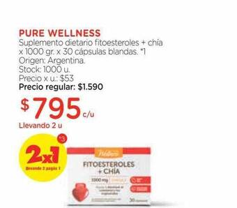 Farmacity Pure wellness suplemento dietario fitoesteroles + chia oferta