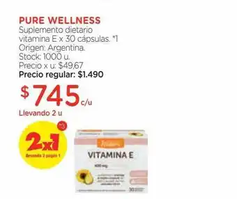 Farmacity Pure wellness suplemento dietario vitamin e oferta