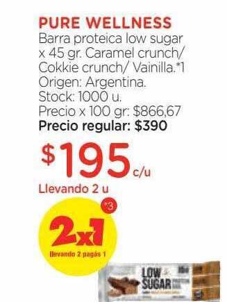 Farmacity Pure wellness barra proteica low sugar oferta